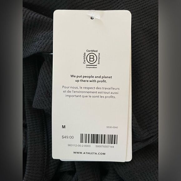Athleta Wind Down Long Sleeve V-Neck Sleep Top Size Medium Black Retail NWT $49 - Picture 6 of 8